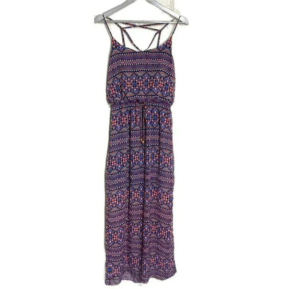 City Triangle M multicolor Boho maxi sundress with built short liner - Picture 1 of 6